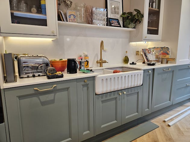 LED strip lighting under kitchen cupboards, August 2024