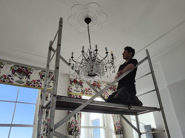 Chandelier installation Brighton May 2025