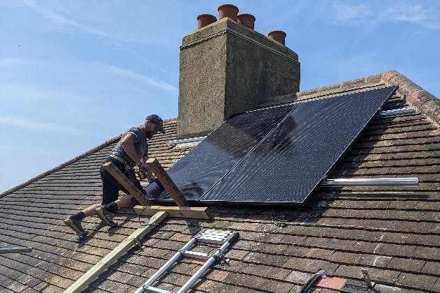 Solar panel installation Brighton, August 2024.